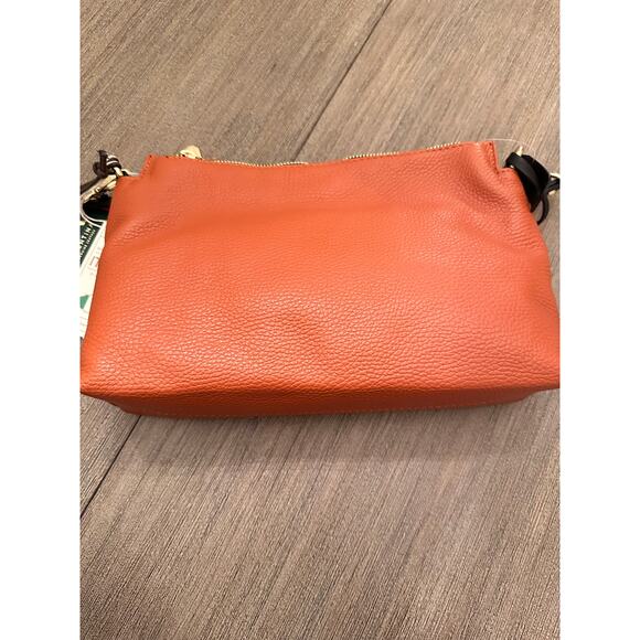 Valentina Convertible Crossbody shoulder Bag Pebbled Tan Brown Italy Nwt Rust - Picture 9 of 14